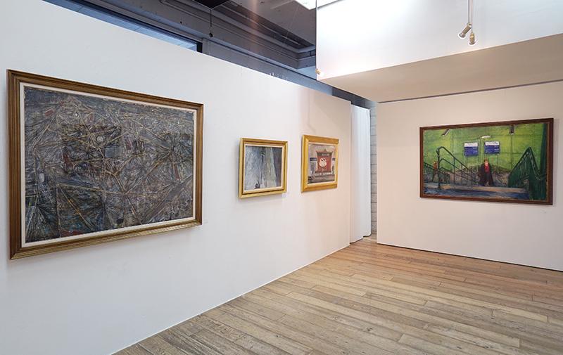 西村功　赤帽を呼ぶ赤帽　油彩　10号 　Z119 生誕100年・西村功展 ―しあわせを運ぶ人― | 展覧会情報 | ギャラリー島田