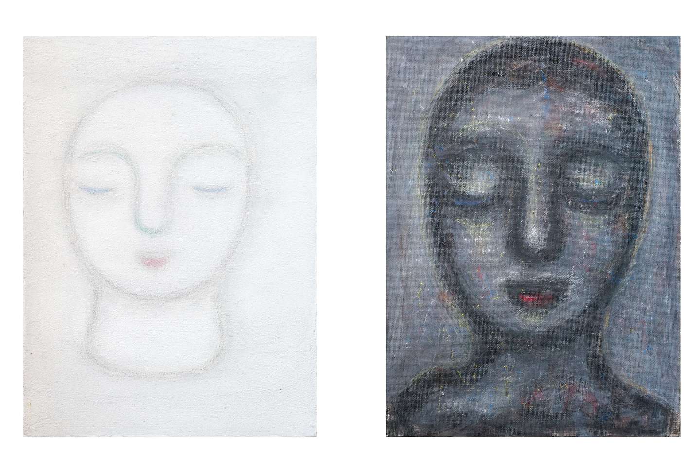 奇跡の画家・石井一男「花」1998年製作SMグアッシュ 購入先・神戸「G島田」