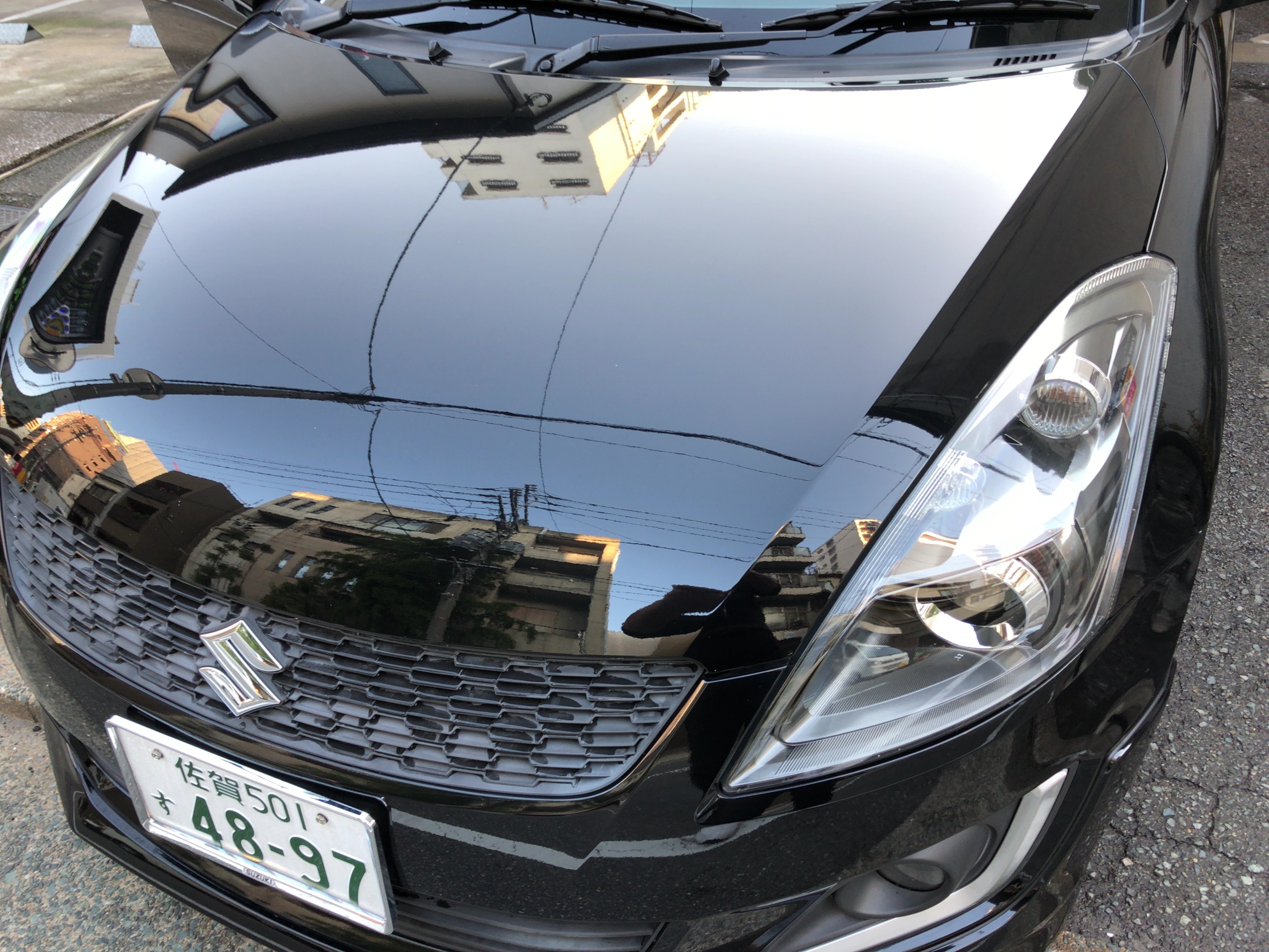 スズキスイフトをコーティングでお預かりしました Blog Newsblog 福岡で車の修理がどこ よりも安くて丁寧がモットー 板金塗装 事故 保険での修理