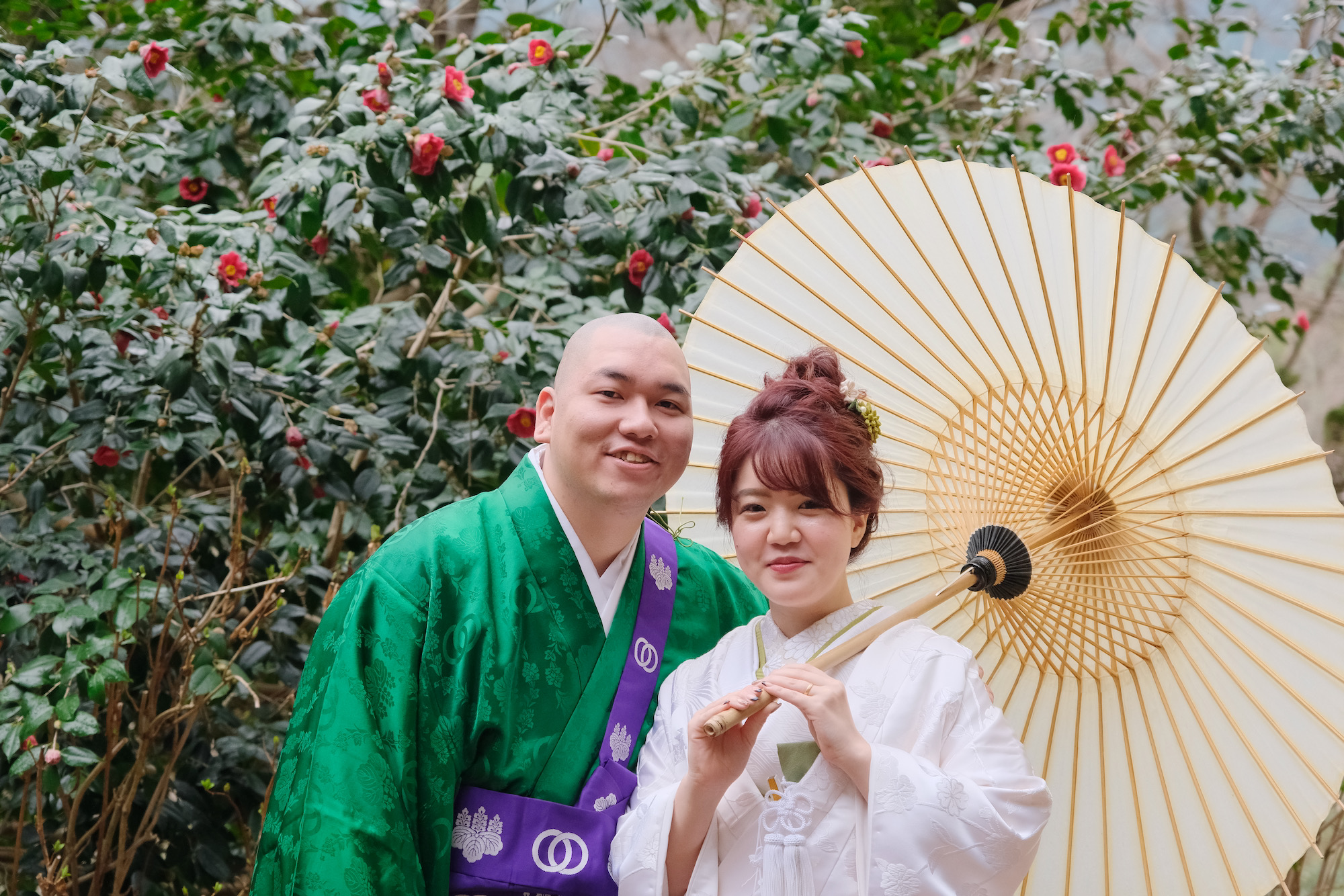 長谷寺の結婚式は河津桜が満開でお迎え 和装結婚式ならキキフォトワークス 記念写真 Kikiphotoworks公式サイト