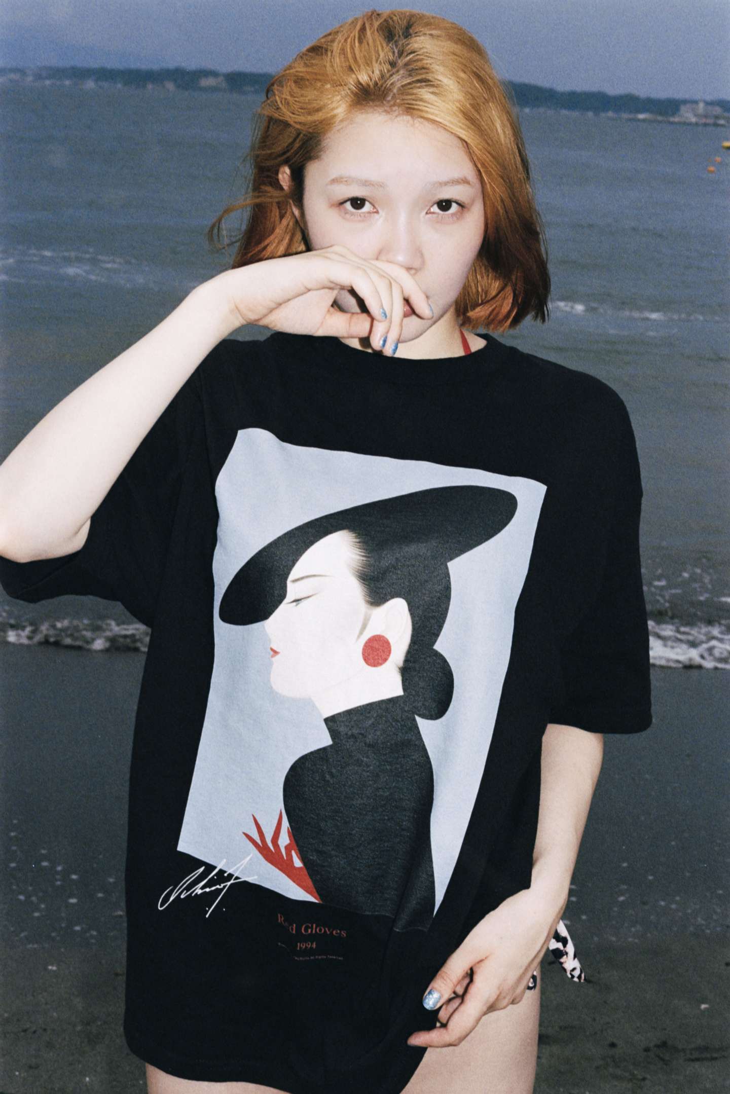 粉*す様 希少 ICHIRO TSURUTA 鶴田一郎 ヴィンテージ Tシャツ 美人画T 
