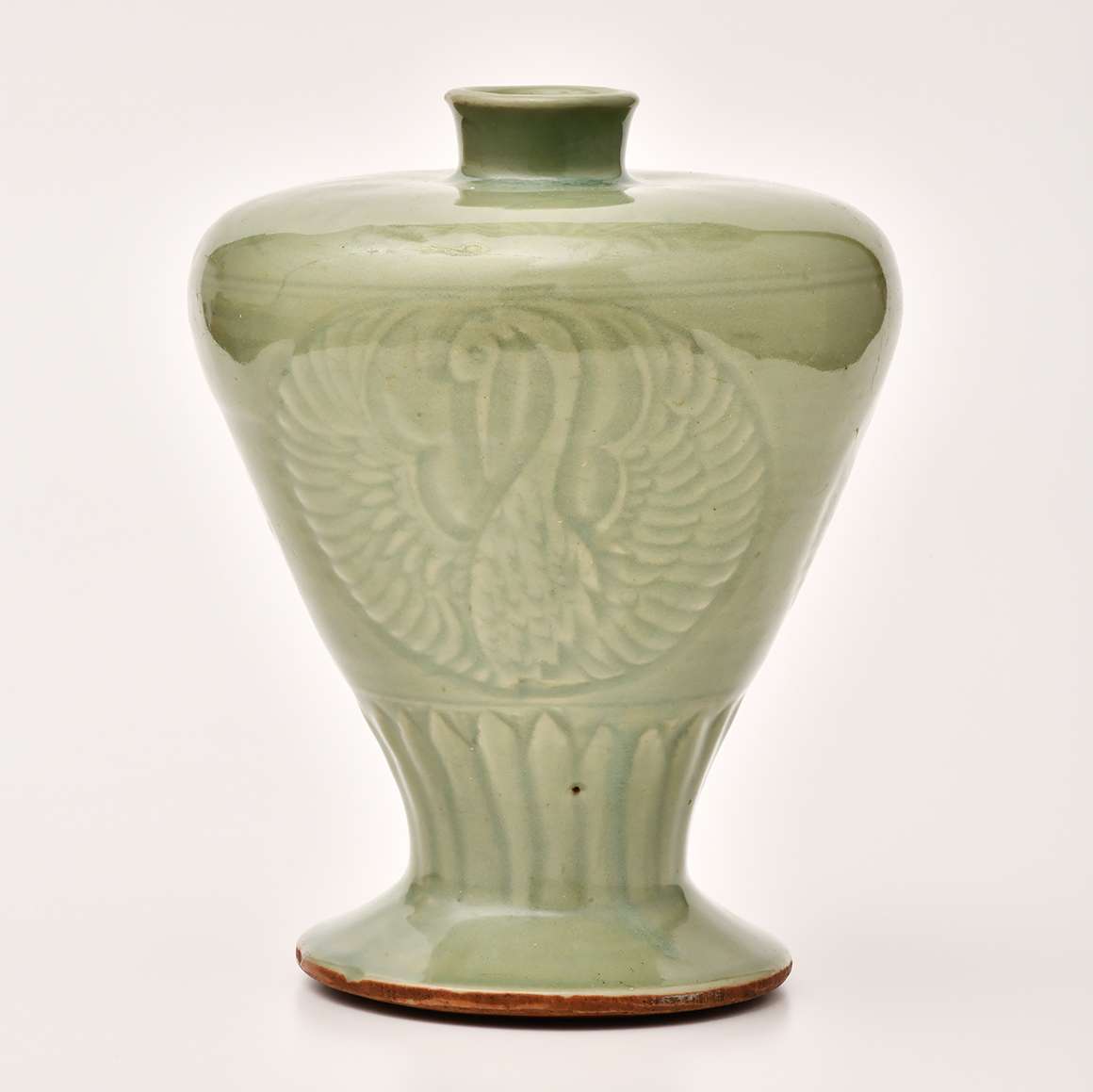 明天龍寺青磁印花鶴文瓶 | 中国陶磁器 | 利菴アーツコレクション