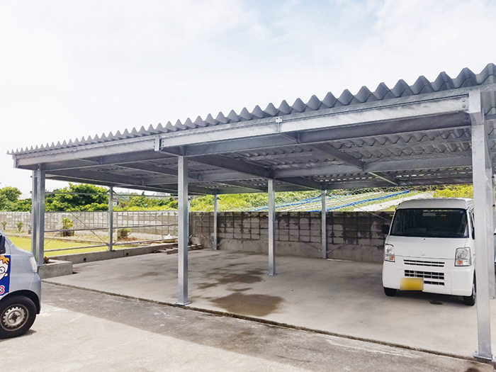 鉄骨カーポート新設工事 糸満市 四季彩ペイントの施工事例 四季彩ペイント