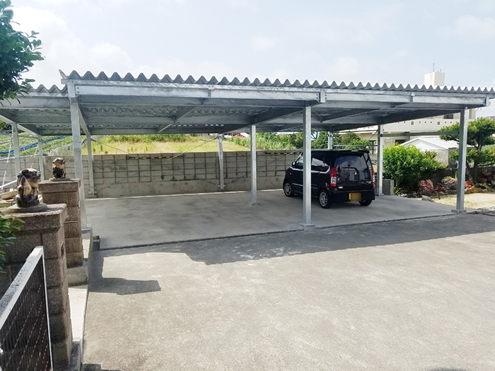 鉄骨カーポート新設工事 糸満市 四季彩ペイントの施工事例 四季彩ペイント