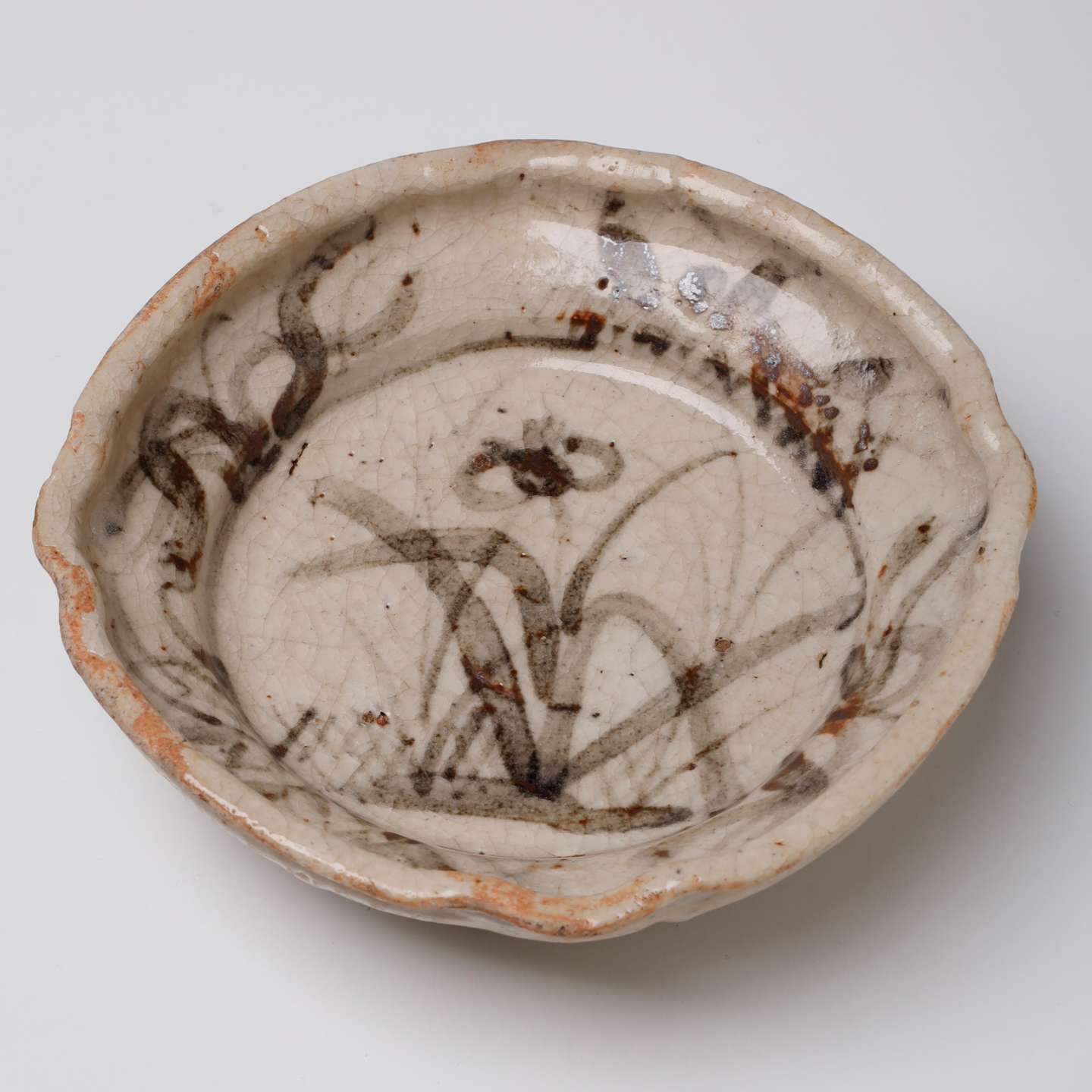 ♥志野　鉢　木箱付き　四方鉢　陶板　古玩　骨董品 絵志野草花文四方鉢 | 日本陶磁器 | 利菴アーツコレクション