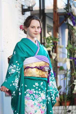 クリアランス セール 桂由美 花嫁かんざし パール 花 ブルー系 和装 色