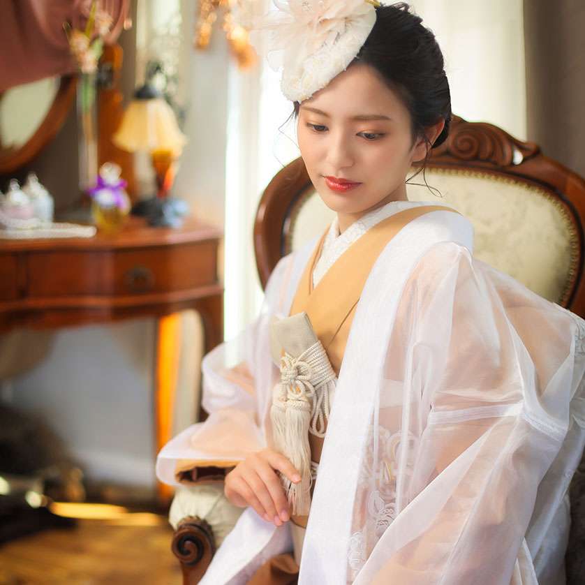 オーガンジー 打掛 ベージュ 花嫁 オーガンジーの打掛✨ | スタジオ8 