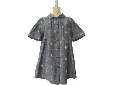 KURUMI 久留米絣研究舎 赤リネン七分袖オーバーブラウス 岡本商店 『K 