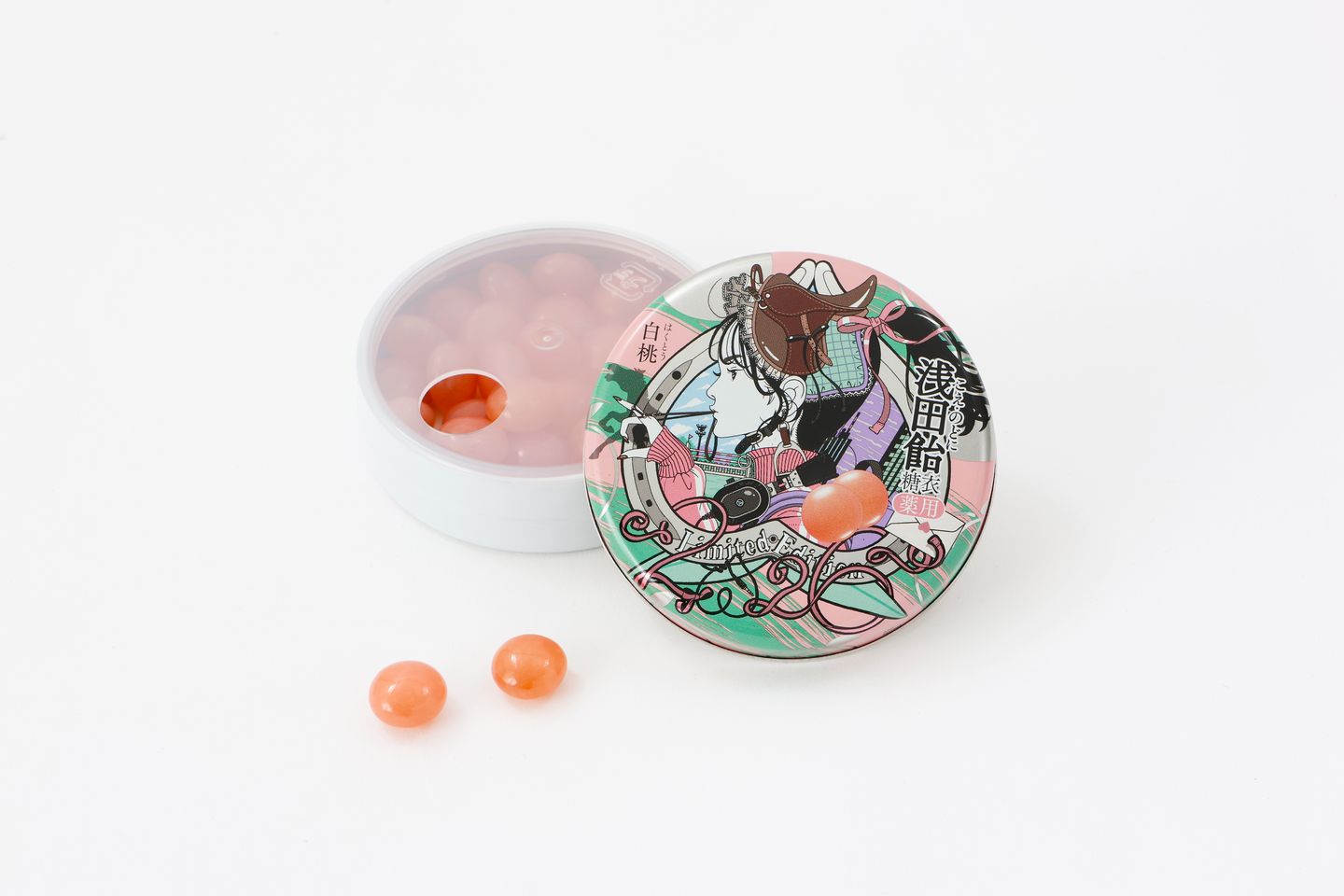 白桃×2026年の干支・午デザインの「浅田飴糖衣」 冬シーズンの数量限定