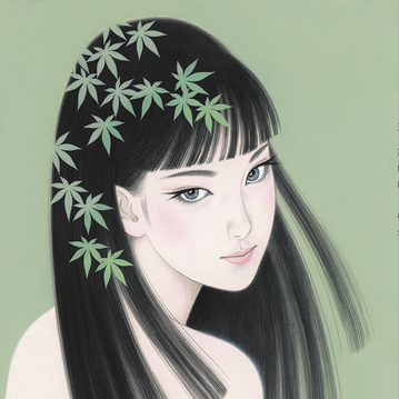 正規品販売! ひろぱーく 鶴田一郎 美人画 絵画 Day by Day 絵画