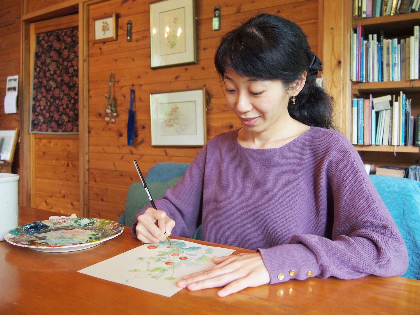 絵画　井上護画伯作品　サムホール額付き、箱無し！ 絵画 井上護画伯作品 サムホール額付き、箱無し！